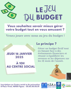 Affiche animation jeux du budget