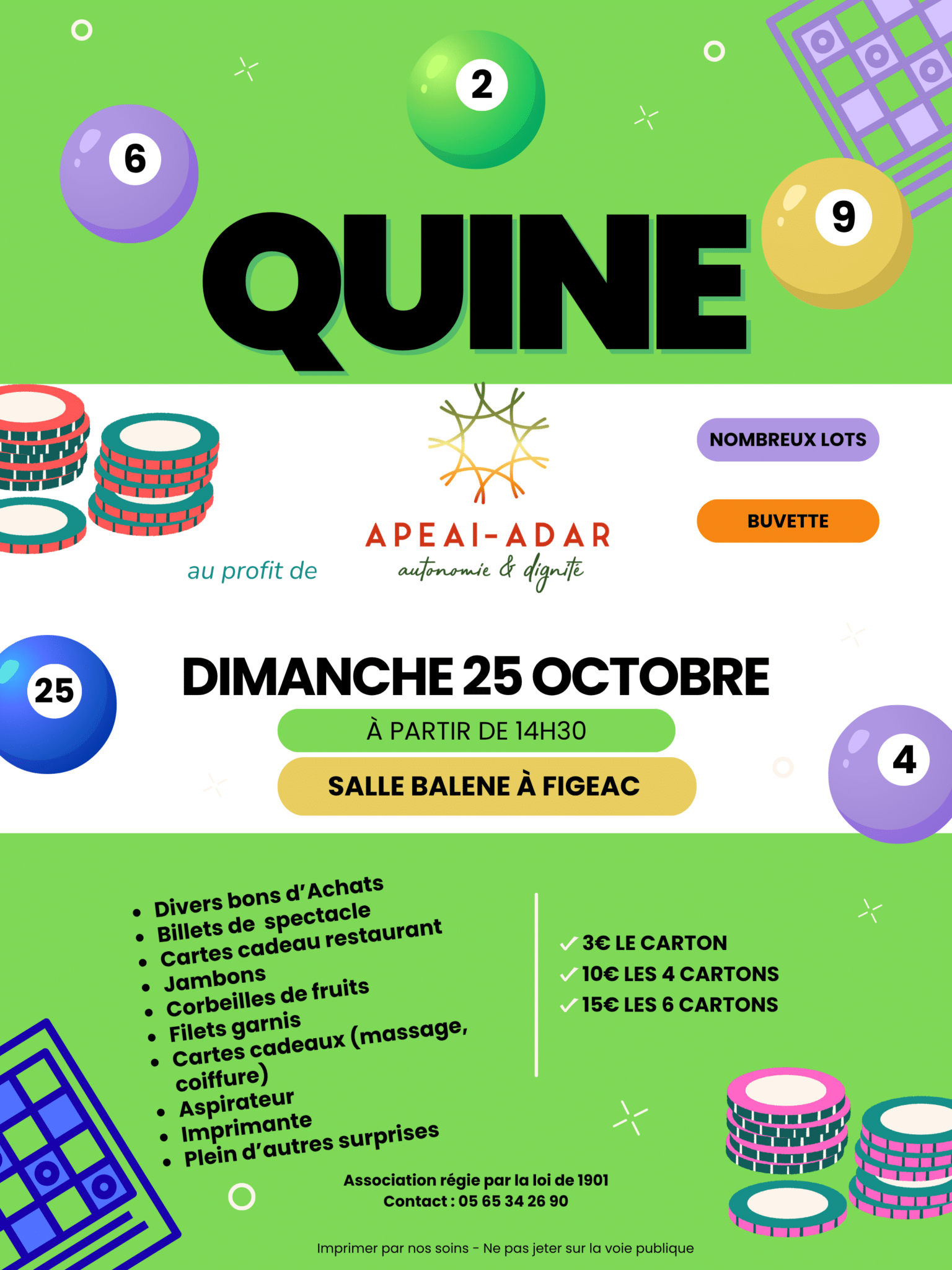 Affiche Quine 2026 Couleur Affiche 60 X 80 N Et B