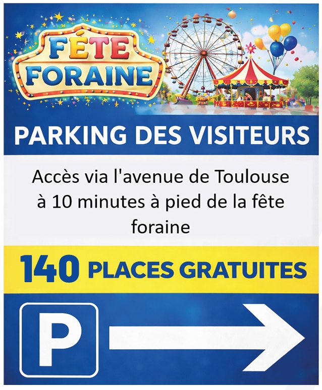 panneau parking gare fête