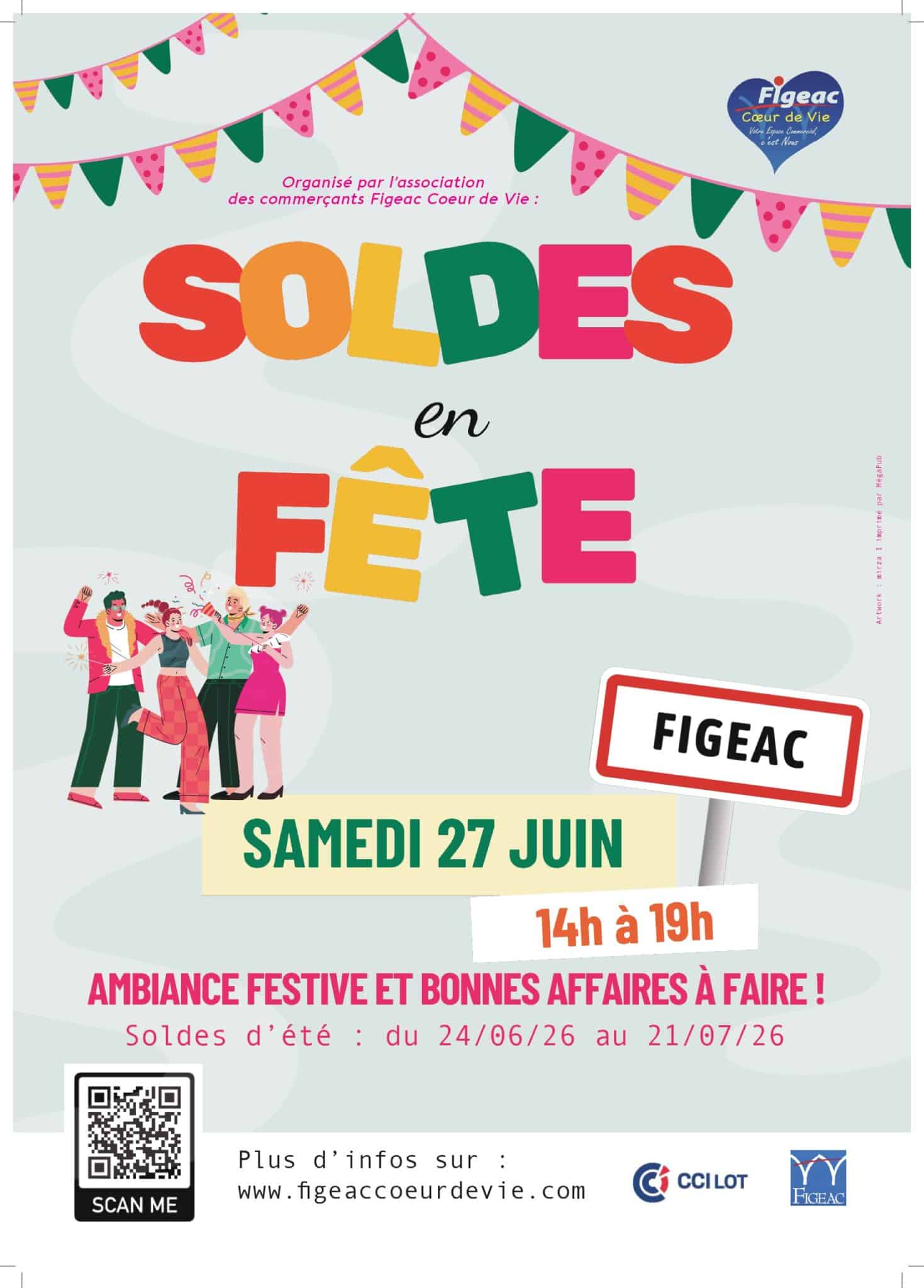 Affiche Soldes En Fete